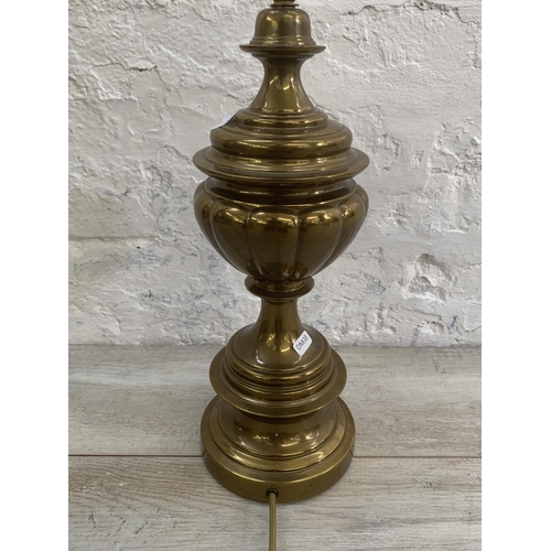 28 - A Victorian style brass table lamp - approx. 46cm high