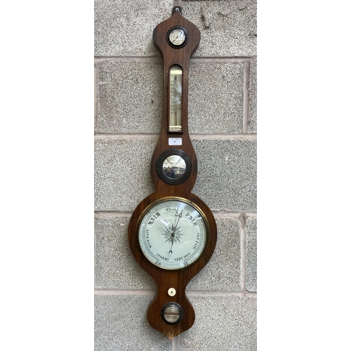 45 - Two 19th century wall mountable barometers, one carved oak cased - approx. 82cm high and one E. Good... 