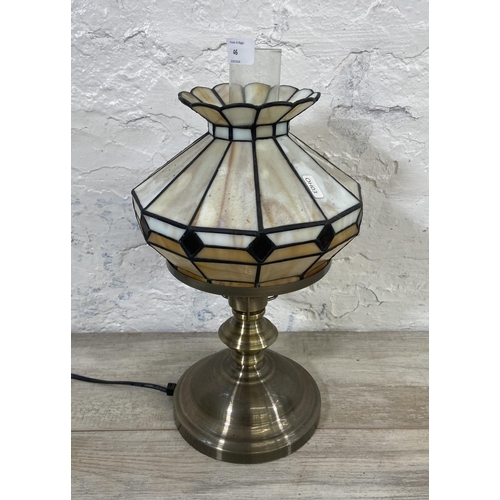 46 - A Tiffany style table lamp - approx. 42cm high