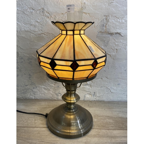 46 - A Tiffany style table lamp - approx. 42cm high