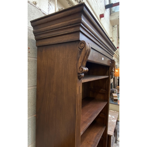 48 - A 19th century style carved hardwood five tier bookcase - approx. 210cm high x 112cm wide x 40cm dee... 