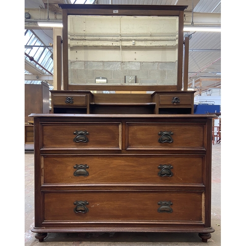 56 - An Edwardian mahogany dressing chest - approx. 161cm high x 112cm wide x 49cm deep