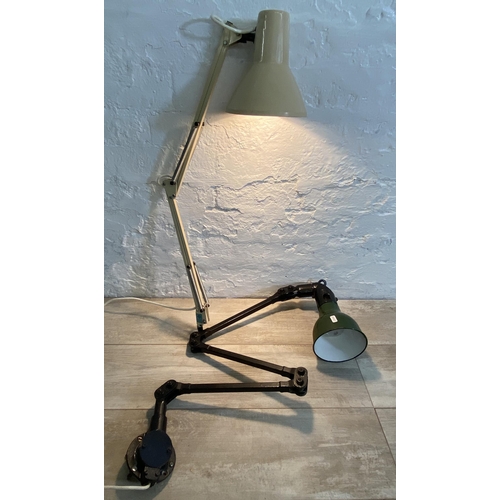 63 - Two mid 20th century articulated desk lamps, one Mek-Elek London and one Emmedi