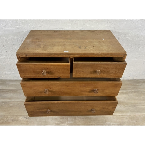 64 - A George VI Heals style oak chest of drawers - approx. 82cm high x 91cm wide x 50cm deep