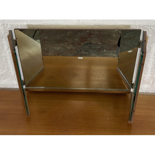 66 - A mid 20th century G Plan teak dressing table - approx. 120cm high including mirror x 127cm wide x 4... 