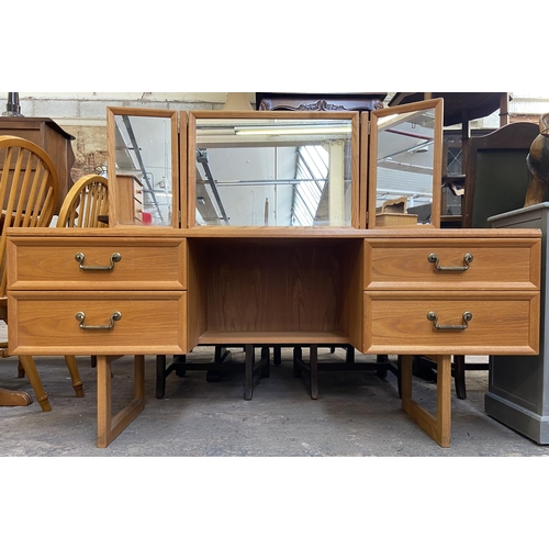 79 - A G Plan teak dressing table - approx. 112cm high x 150cm wide x 46cm deep