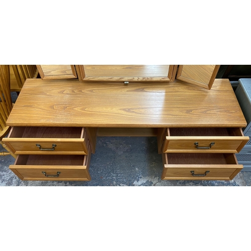 79 - A G Plan teak dressing table - approx. 112cm high x 150cm wide x 46cm deep