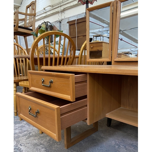 79 - A G Plan teak dressing table - approx. 112cm high x 150cm wide x 46cm deep