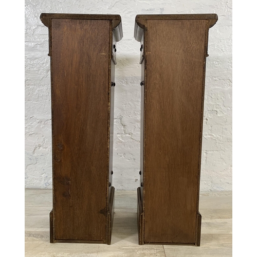 8 - A pair of carved mahogany jardinière stands/columns - approx. 83cm high x 27cm wide x 26cm deep