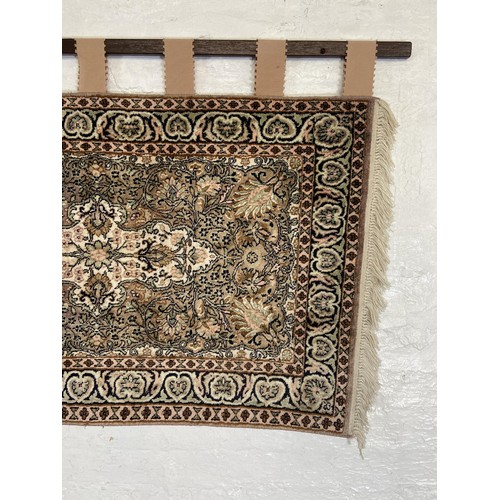 51A - A machine woven floral pattern hall runner/wall hanging - approx. 73cm high x 176cm wide