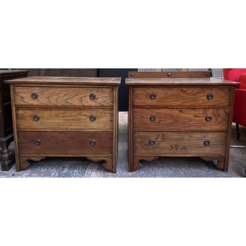 166 - Two early 20th century oak chests of drawers - largest approx. 85cm high x 92cm wide 45cm deep