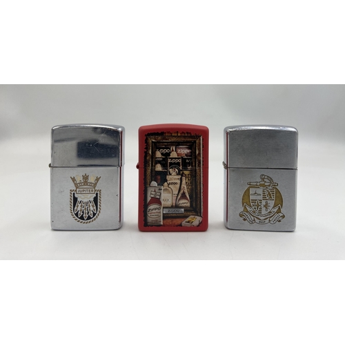 2263 - Three Zippo cigarette lighters