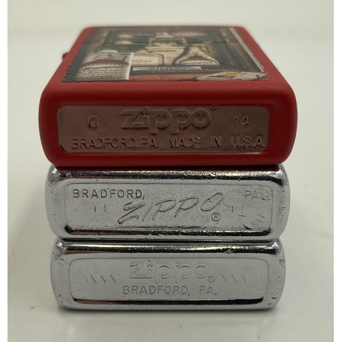 2263 - Three Zippo cigarette lighters