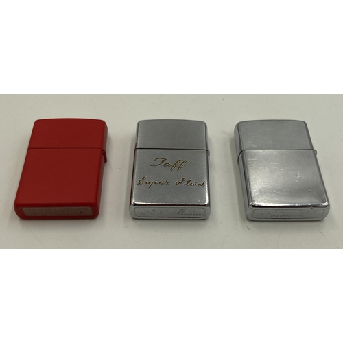 2263 - Three Zippo cigarette lighters