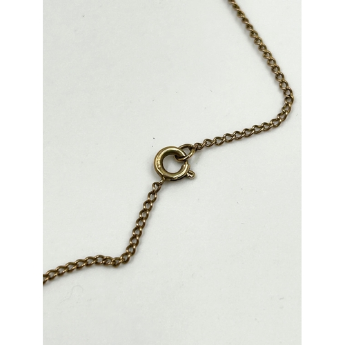 2129 - A 9ct gold chain necklace for scrap - approx. gross weight 3.3g