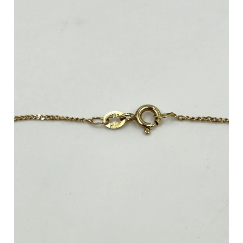 2139 - A 9ct yellow gold chain necklace with 9ct white gold CZ set pendant - approx. gross weight 2g