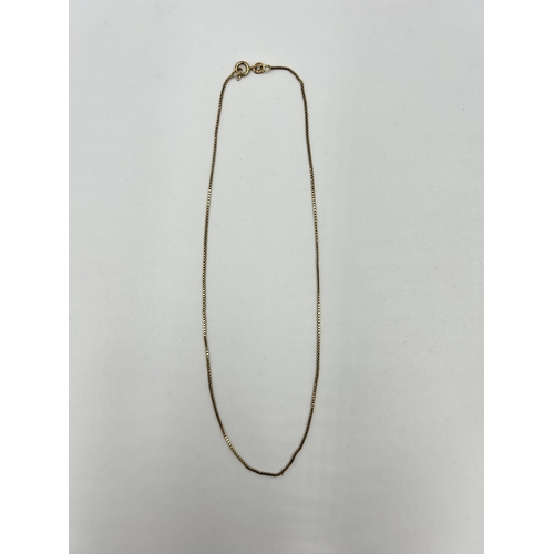 2151 - A hallmarked 9ct gold chain necklace - approx. gross weight 2.1g