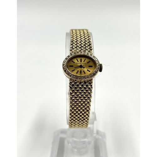 2179 - A mid 20th century Bueche-Girod 9ct gold cased manual wind lady's wristwatch with diamond set bezel ... 