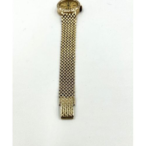 2179 - A mid 20th century Bueche-Girod 9ct gold cased manual wind lady's wristwatch with diamond set bezel ... 