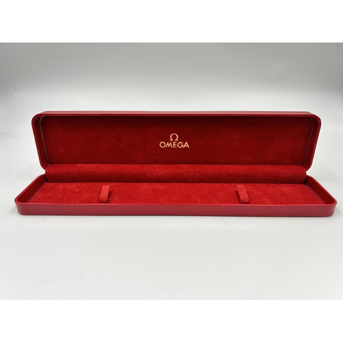 2184A - An Omega lady's wristwatch box - approx. 2.5cm high x 25cm wide x 5.5cm deep