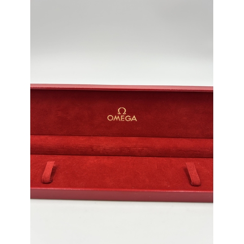 2184A - An Omega lady's wristwatch box - approx. 2.5cm high x 25cm wide x 5.5cm deep