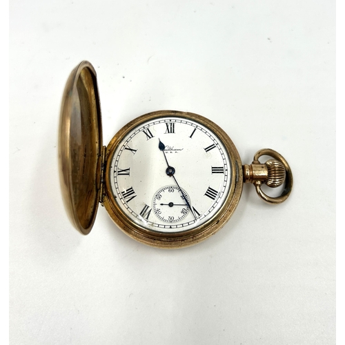 2187 - An early 20th century Waltham USA gold plated hand wind full hunter pocket watch