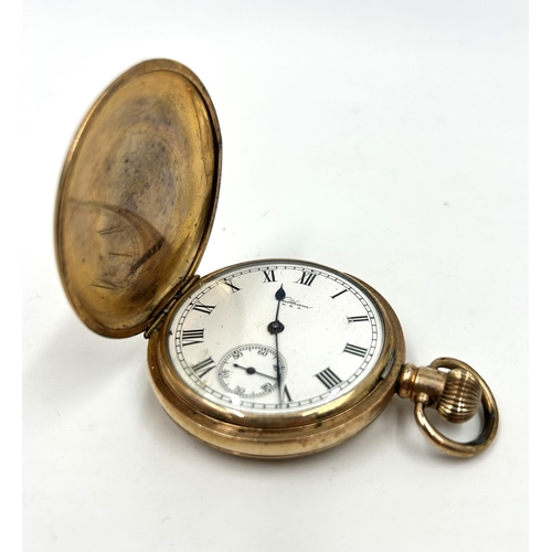 2187 - An early 20th century Waltham USA gold plated hand wind full hunter pocket watch