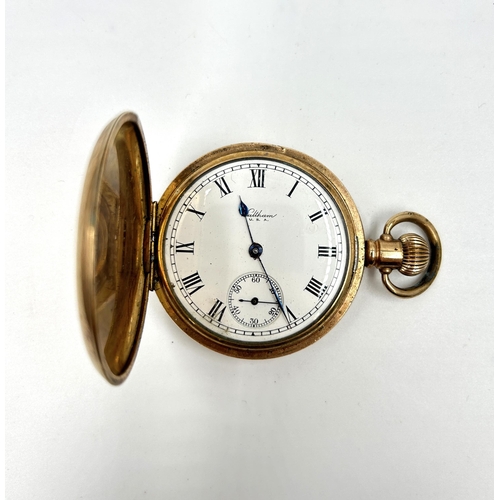 2187 - An early 20th century Waltham USA gold plated hand wind full hunter pocket watch