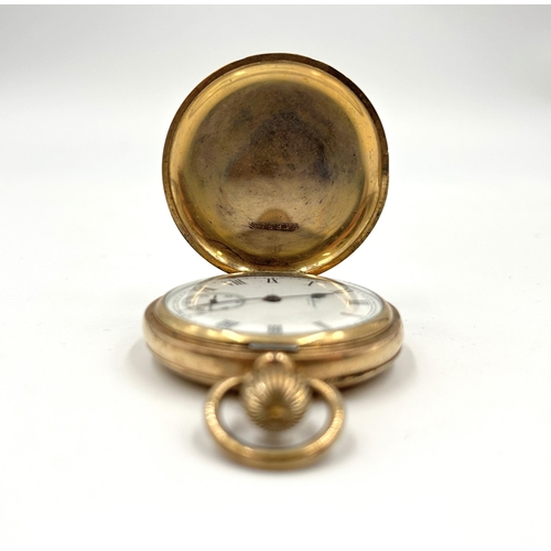 2187 - An early 20th century Waltham USA gold plated hand wind full hunter pocket watch