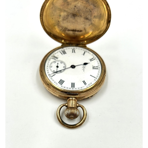 2187 - An early 20th century Waltham USA gold plated hand wind full hunter pocket watch