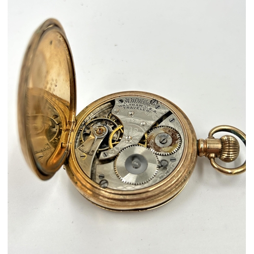 2187 - An early 20th century Waltham USA gold plated hand wind full hunter pocket watch