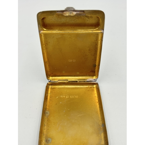 2219 - A George VI hallmarked Birmingham silver cheroot case, dated 1945 - approx. gross weight 34.5g