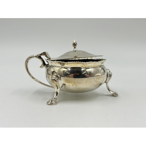 2227 - A H Pidduck & Sons hallmarked London silver three piece condiment set, dated 1975 - approx. gross we... 