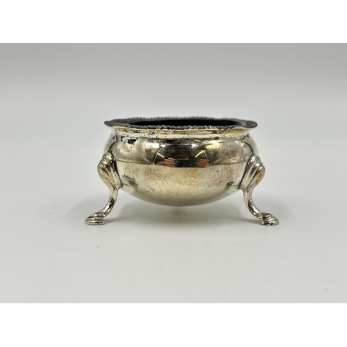 2227 - A H Pidduck & Sons hallmarked London silver three piece condiment set, dated 1975 - approx. gross we... 