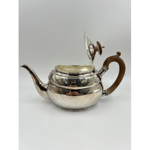 2228 - A Roberts & Belk Ltd hallmarked Sheffield silver three piece tea set, dated 1970 - approx. gross wei... 