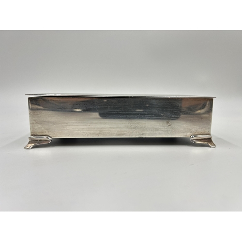 2233 - A Harman Brothers hallmarked Birmingham silver cigarette box, dated 1967 - approx. 4.5cm high x 17cm... 