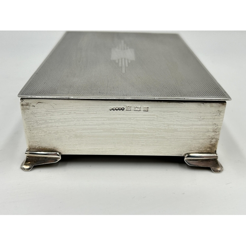 2233 - A Harman Brothers hallmarked Birmingham silver cigarette box, dated 1967 - approx. 4.5cm high x 17cm... 