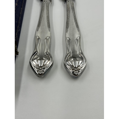 2240 - Two hallmarked Dublin silver handled cake knives, one cased