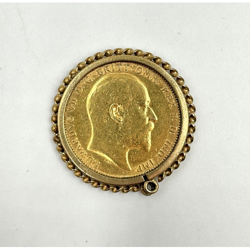 2246 - A 1904 Edward VII 22ct gold full sovereign with 9ct gold pendant mount - approx. gross weight 9.6g