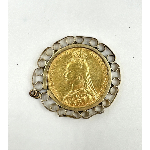 2248 - An 1892 Queen Victoria 22ct gold full sovereign with 9ct gold pendant mount - approx. gross weight 1... 