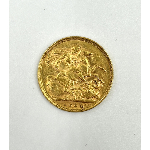 2250 - An 1894 Queen Victoria 22ct gold full sovereign - approx. gross weight 8g