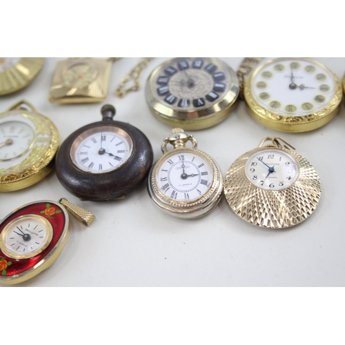 2168 - Fifteen hand wind lady's fob/pendant watches to include Sekonda etc.