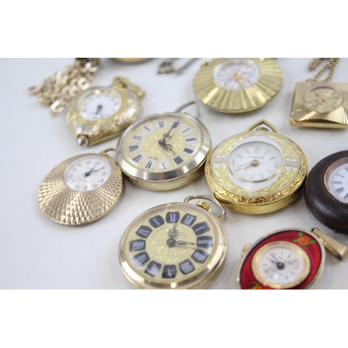 2168 - Fifteen hand wind lady's fob/pendant watches to include Sekonda etc.