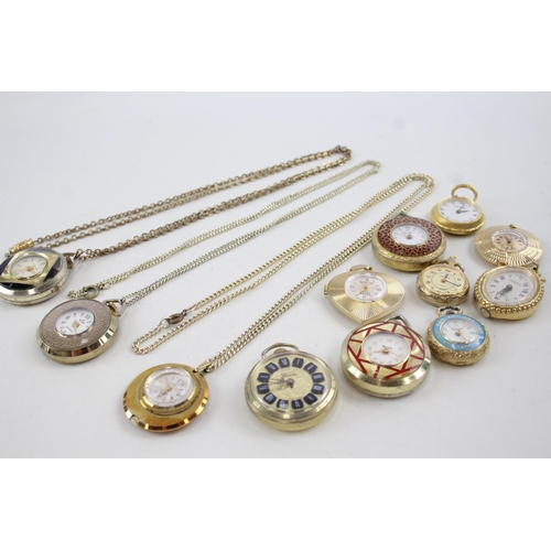 2172 - Twelve hand wind lady's fob/pendant watches to include Fero, Ingersoll etc.