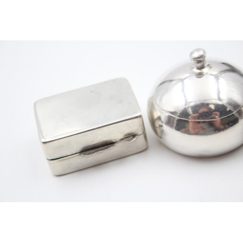 2200 - Four .800 silver pill boxes to include two cloisonné etc. - approx. gross weight 66g