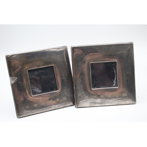 2203 - A pair of Concorde hallmarked sterling silver photo frames by Carrs of Sheffield, dated 2003 - appro... 