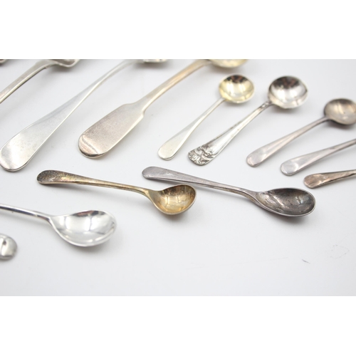 2212 - Fourteen hallmarked sterling silver condiment spoons - approx. gross weight 90g