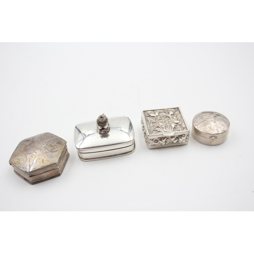 2218 - Four hallmarked sterling silver pill boxes - approx. gross weight 48g