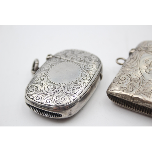 2219 - Three hallmarked sterling silver vesta cases - approx. gross weight 64g