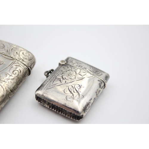 2219 - Three hallmarked sterling silver vesta cases - approx. gross weight 64g